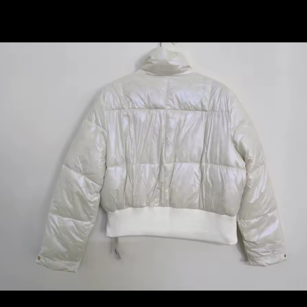 Fashion Loose Casual Cotton Jacket Stand-Up Collar White Outerwear Female - Picture 7 of 7